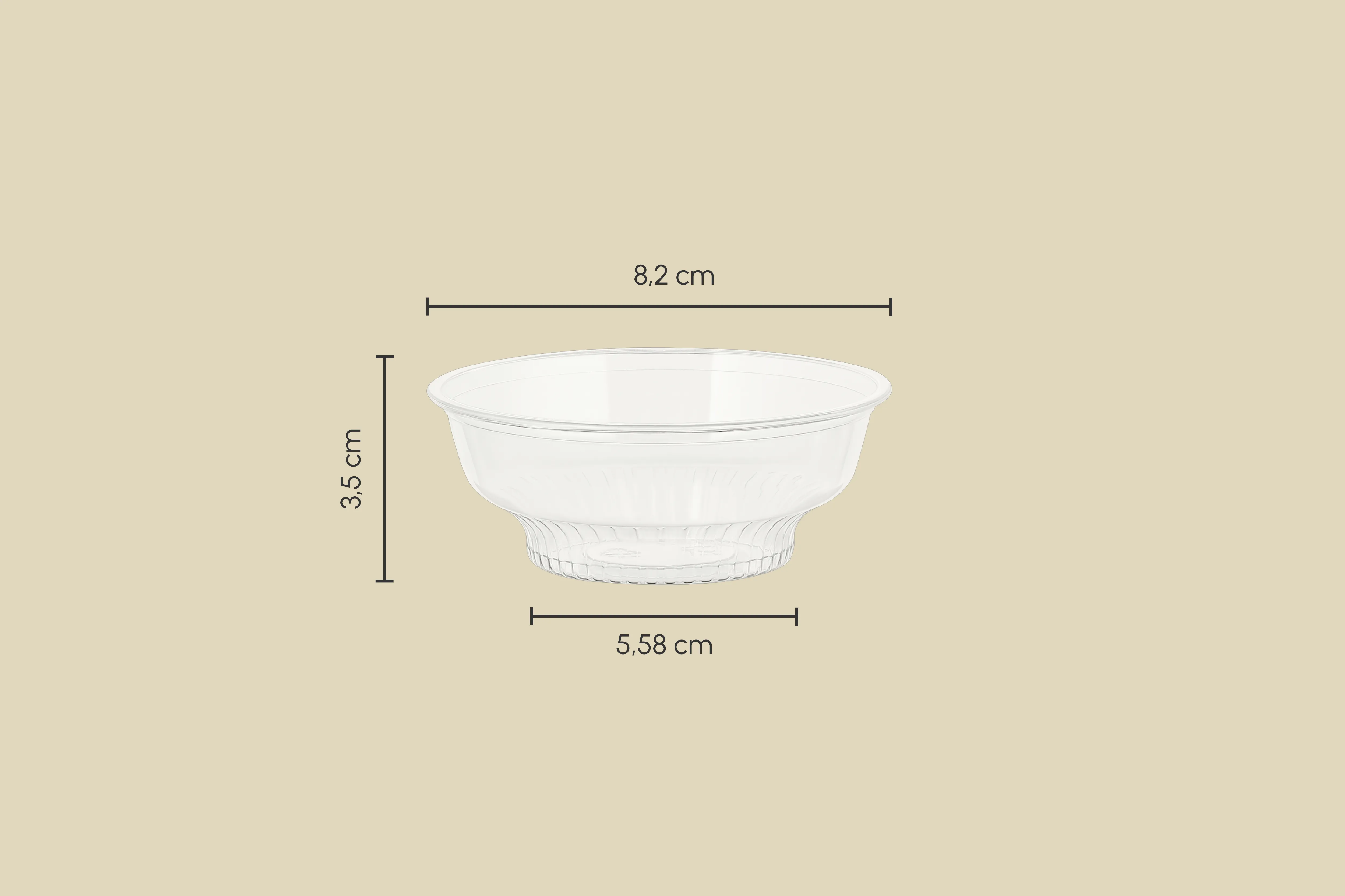PET-Eisbecher, Tulpen-Form, transparent, 130ml, Ø oben 8,2 x Ø unten 5,58 x Höhe 3,5 cm (1.000er Karton)
